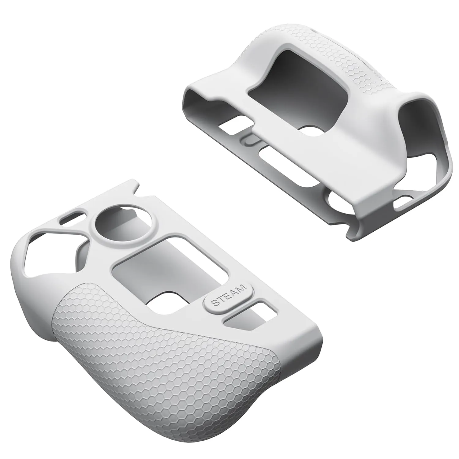 JSAUX Silicone Grip Protection Case Compatible with Steam Deck OLED/LCD, Steam Deck Grip, Steam Deck GripSkin, GripArmor Silicone Sleeve Set (one Left and one Right) - GP0016 Grey