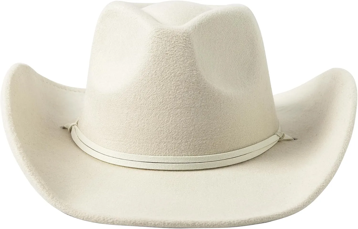 Lanzom Women Men Retro Felt Wide Brim Western Cowboy Cowgirl Hat Dress Up Hat with Wind Lanyard
