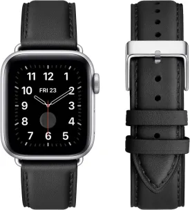 Leather Bands Compatible with Apple Watch Band 38mm 40mm 41mm 42mm 44mm 45mm 46mm 49mm, Genuine Leather Wristband Starp for iWatch SE Series 10 9 8 7 6 5 4 3 2 1 Ultra for Women Men