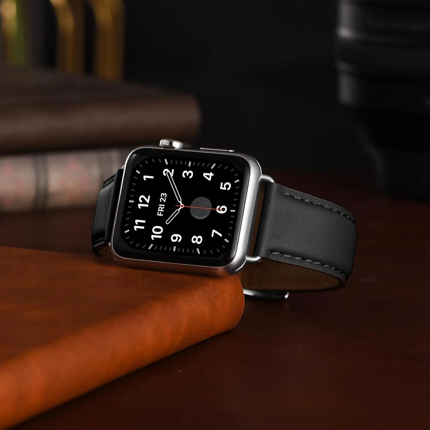 Leather Bands Compatible with Apple Watch Band 38mm 40mm 41mm 42mm 44mm 45mm 46mm 49mm, Genuine Leather Wristband Starp for iWatch SE Series 10 9 8 7 6 5 4 3 2 1 Ultra for Women Men