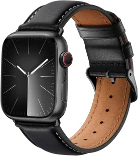 Leather Bands Compatible with Apple Watch Bands 49mm 46mm 45mm 44mm 42mm 40mm for Men Women, Vintage Genuine Leather Wristband Replacement Bands for iWatch Series 10 9 8 7 6 5 4 3 2 1 SE Ultra2