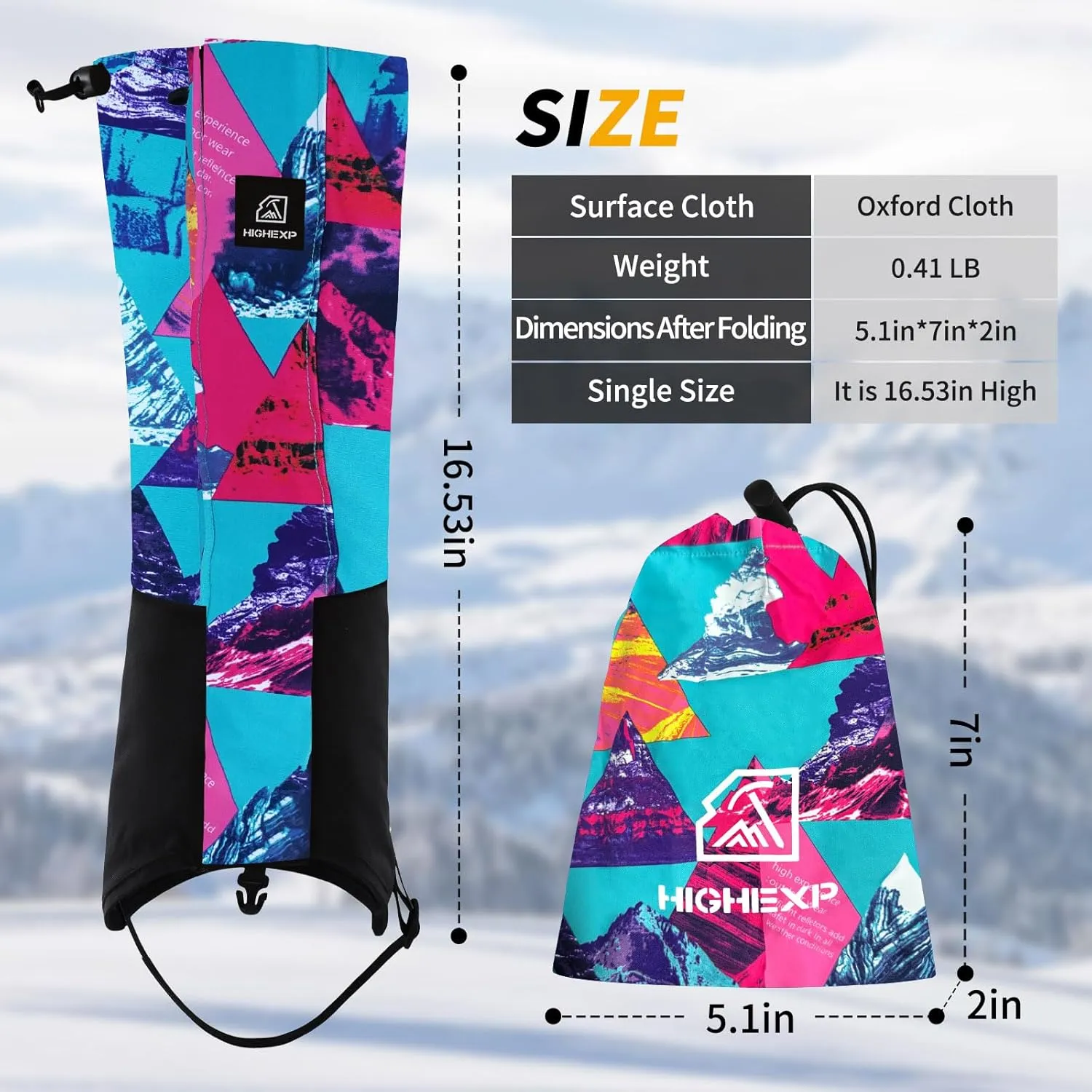 Leg Gaiters 100% Waterproof Adjustable Shoe Snow Boot Guard Gators for Hiking Shoe Cover Hunting Snowshoeing Climbing Walking for Women Men