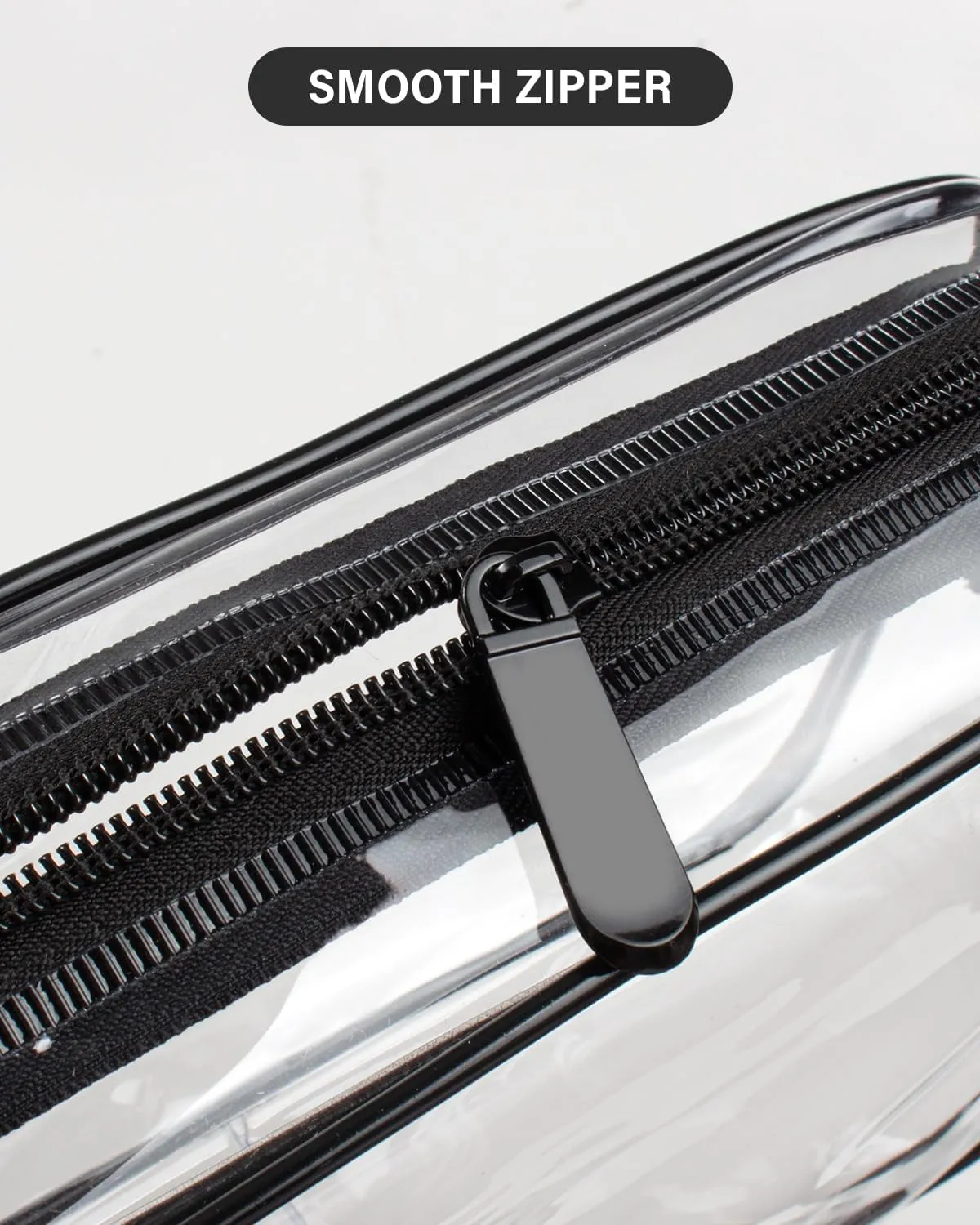 LETGO TSA Approved Toiletry Bag - Clear Makeup Bag Waterproof Quart Size Bag, Travel Makeup Cosmetic Bag for Women Travel Car Accessories Essentials for Men and Women (Clear-Black)