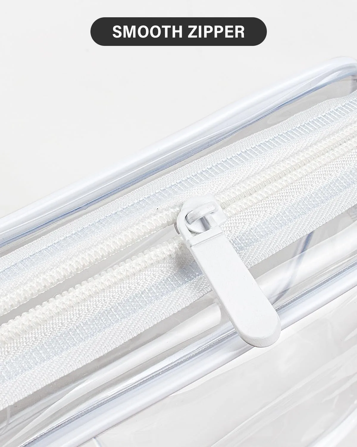 LETGO TSA Approved Toiletry Bag - Clear Makeup Bag Waterproof Quart Size Bag, Travel Makeup Cosmetic Bag for Women Travel Car Accessories Essentials for Men and Women (Clear-White)