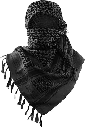 Luxns Military Shemagh Tactical Desert Scarf / 100% Cotton Keffiyeh Scarf Wrap for Men And Women