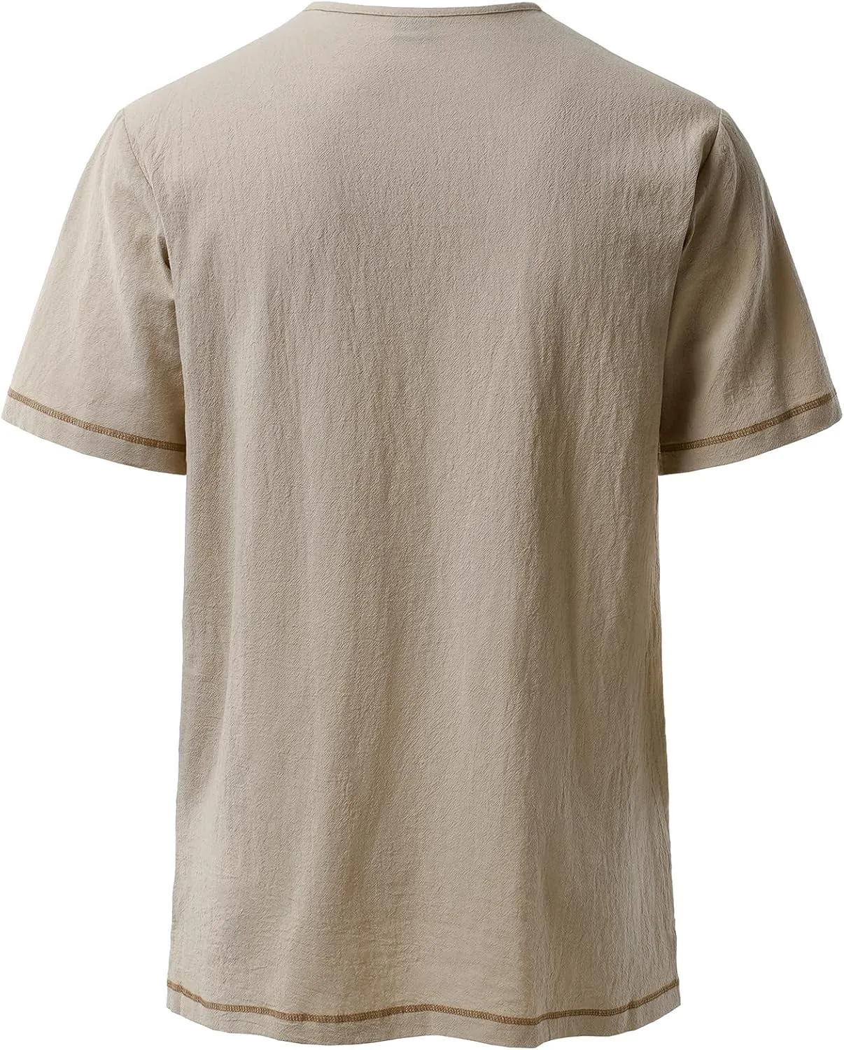 Men's Pure Cotton Retro Short Sleeves Lace Up Shirts for Casual Renaissance Pirate Medieval Viking Without Belt