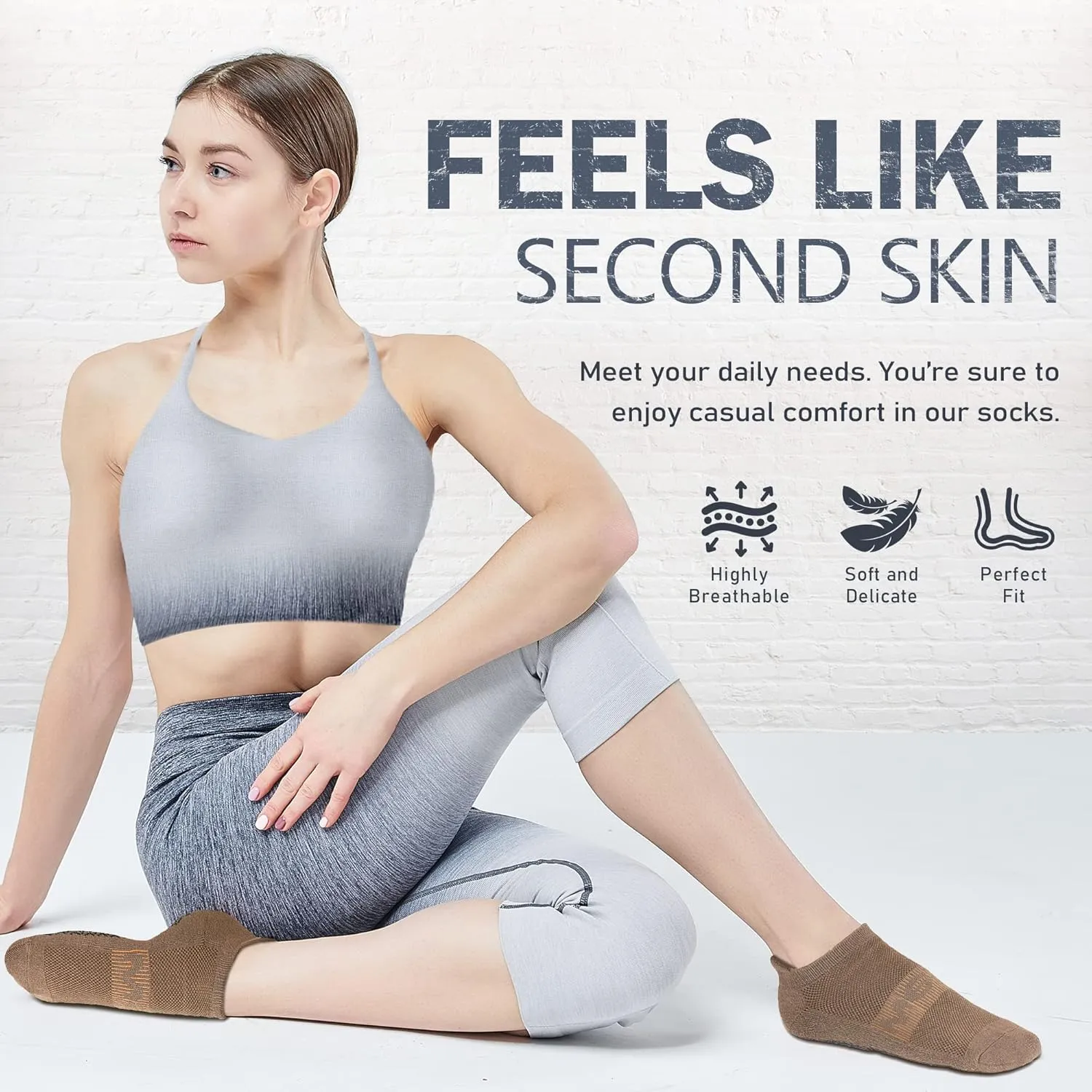 NEWZILL 3 Pairs Non Slip Yoga Socks With Grips for Women & Men, Unisex Anti Skid Socks for Pilates Barre Workouts Hospital