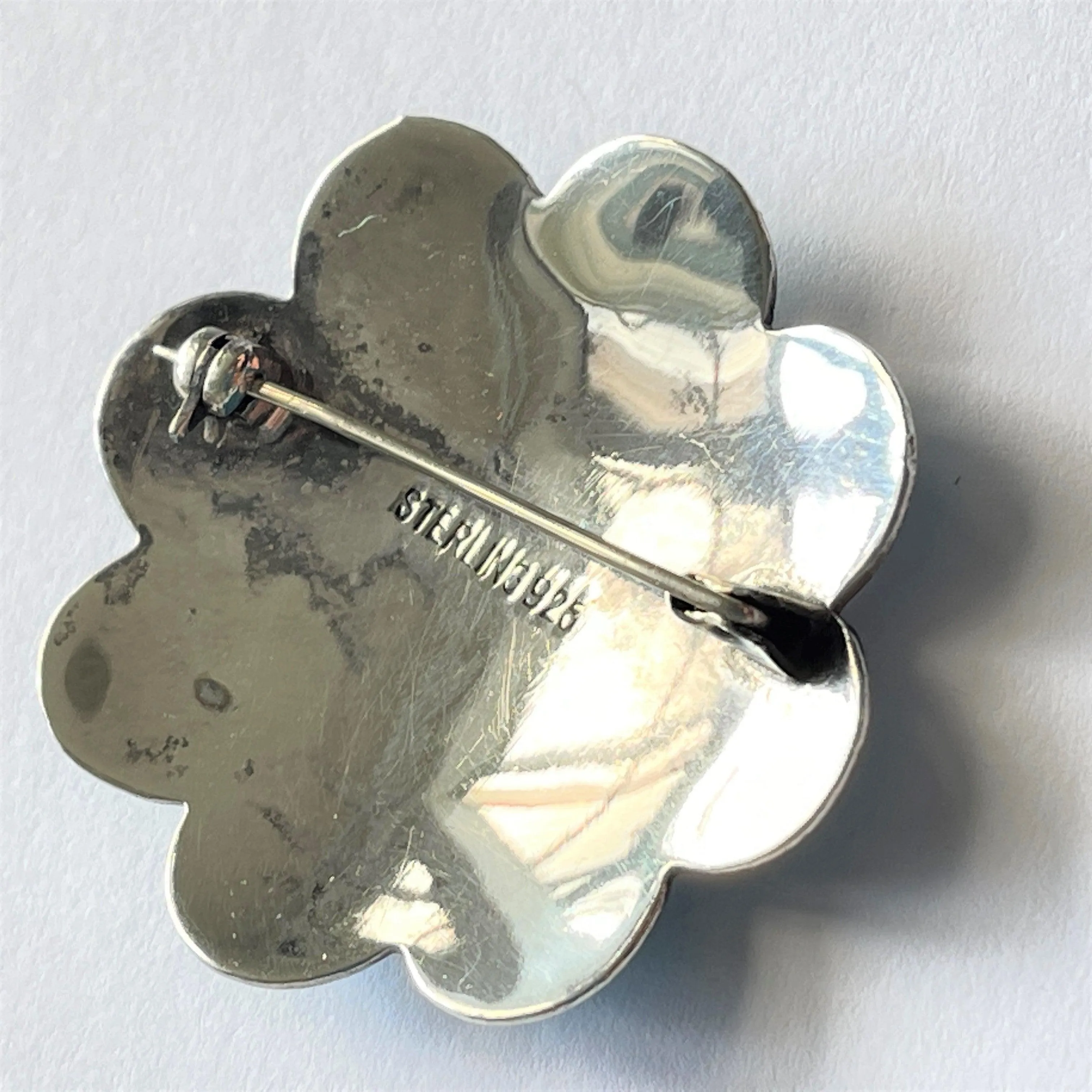 Niello Thai Silver Vintage Brooch