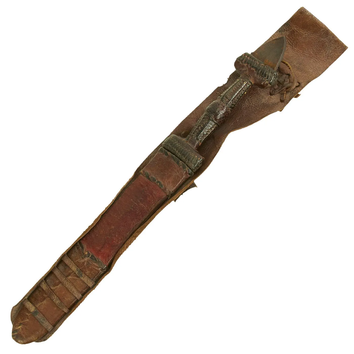 Original Set of Two Sudanese Mahdi Dervish Daggers with Leather Scabbards - c. 1885