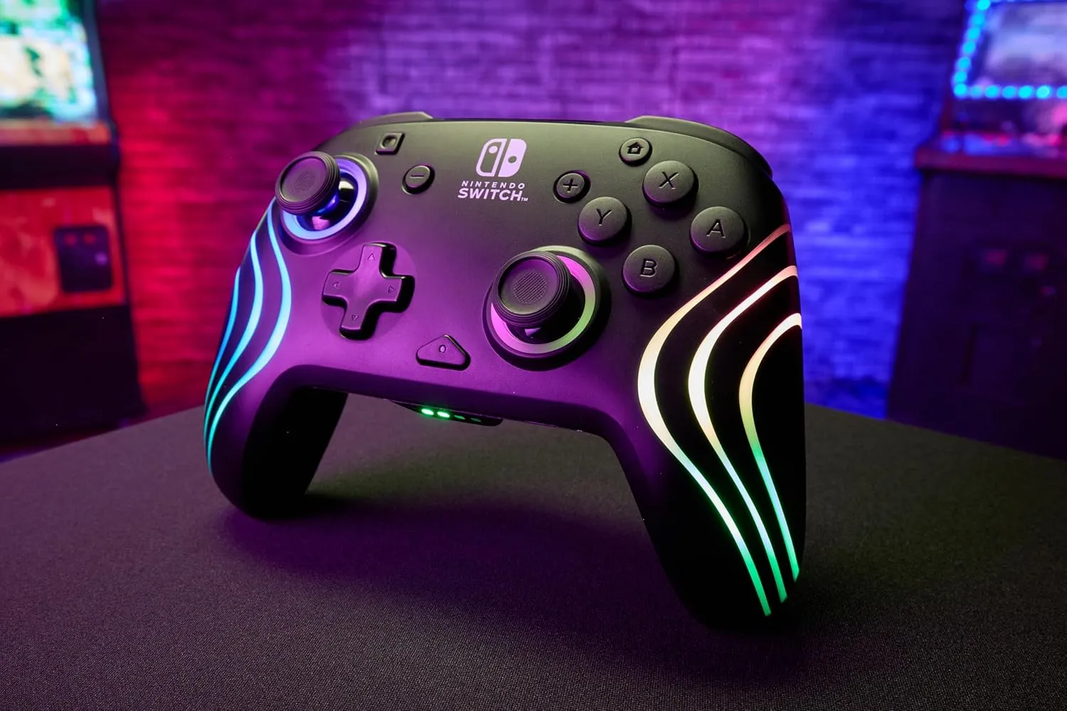 PDP Afterglow Wave Wireless Nintendo Switch Pro Controller with Motion Controls, Fully Licensed for Switch/OLED, Customizable LED Lighting, 30 Foot Range, 20 Hour Rechargeable Battery Power: Black