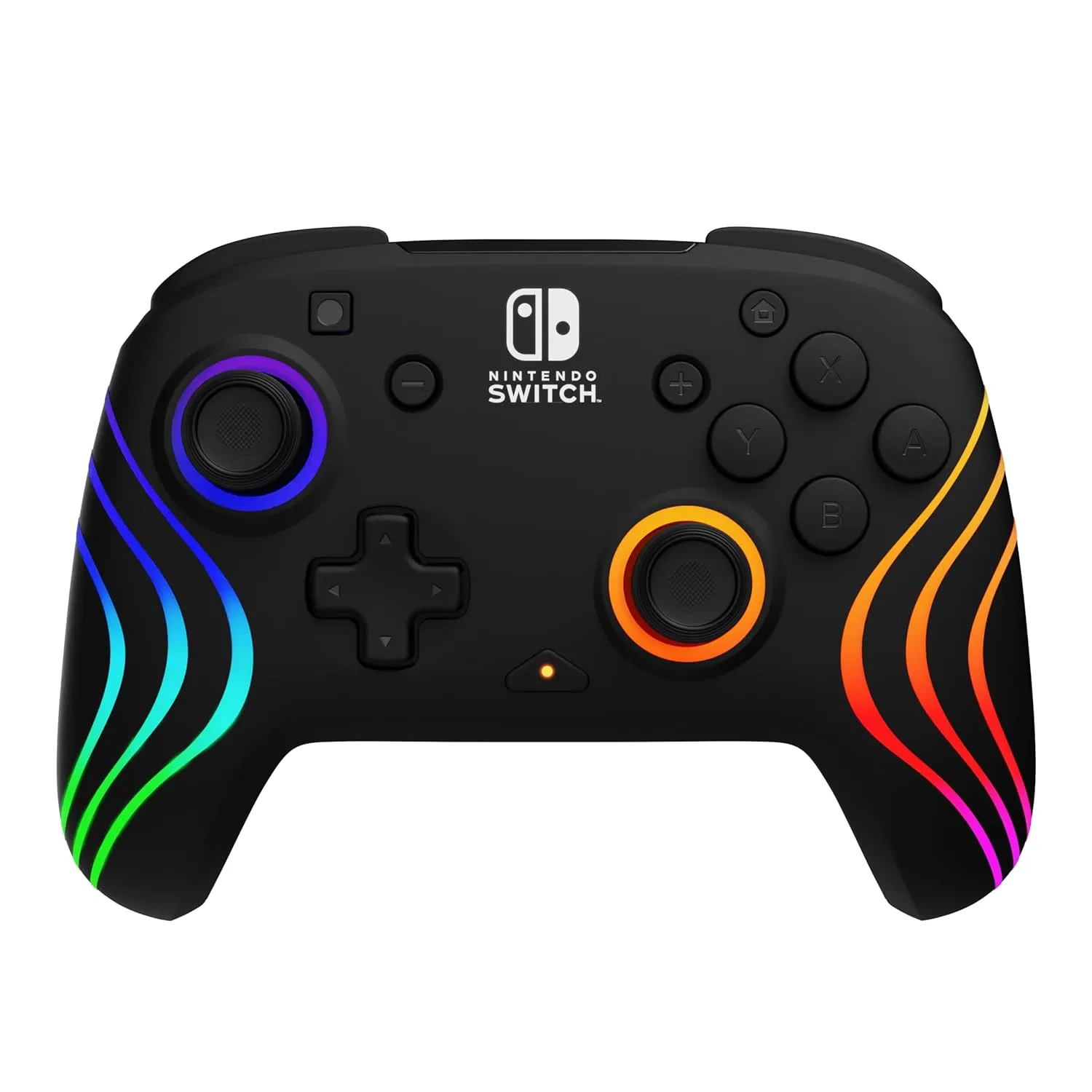 PDP Afterglow Wave Wireless Nintendo Switch Pro Controller with Motion Controls, Fully Licensed for Switch/OLED, Customizable LED Lighting, 30 Foot Range, 20 Hour Rechargeable Battery Power: Black