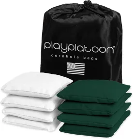 Play Platoon Premium Weather Resistant Duckcloth Cornhole Bags - Set of 8 Bean Bags for Corn Hole Game - Regulation Size & Weight