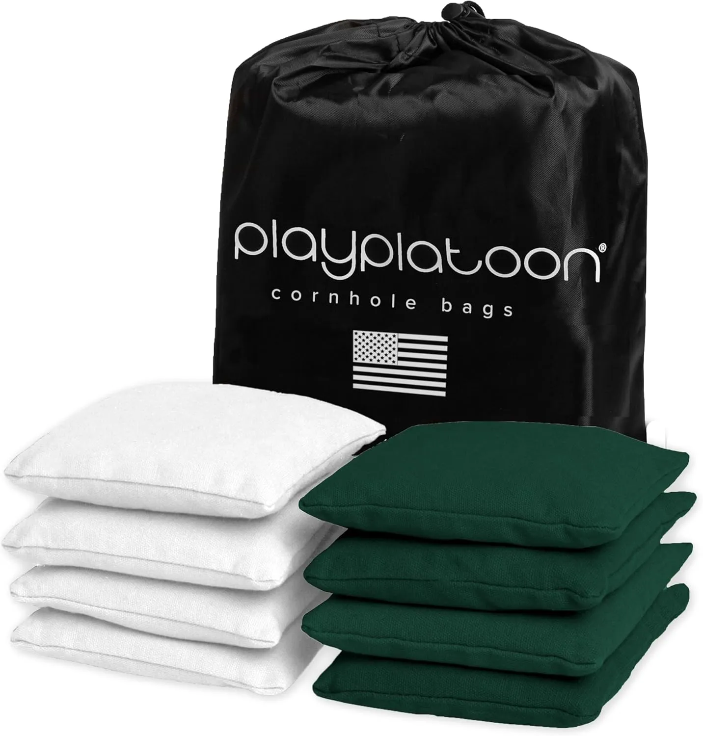 Play Platoon Premium Weather Resistant Duckcloth Cornhole Bags - Set of 8 Bean Bags for Corn Hole Game - Regulation Size & Weight
