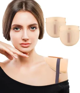 Ptwola 2 Pairs Set-in Shoulder Pads Thickness 1.5cm Foam Sponge Pads Breathable Shoulder Enhancer Sewing Supplies Sloping High Low Shoulders for Women Men Clothing Blazer Suit T-Shirt (Skin Color)