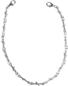Punk Gothic Thorns Metal Barbed Wire Chain Necklace Bracelet Silver Jewelry for Men Women