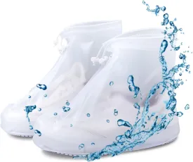 Rain Shoe Covers- Waterproof Sand Control Non-Slip Overshoes Covers Women Men Kids Outdoor Foldable Reusable PVC Rubber Sole Medium Top Shoe Covers