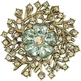 Rhinestone Crystal Sunflower Brooch Pin Elegant Wreath Brooch Clothing Hat Bag Skirt Accessories for Women