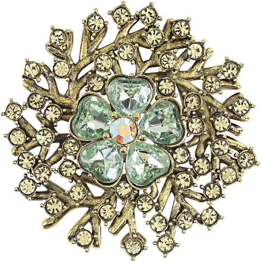 Rhinestone Crystal Sunflower Brooch Pin Elegant Wreath Brooch Clothing Hat Bag Skirt Accessories for Women