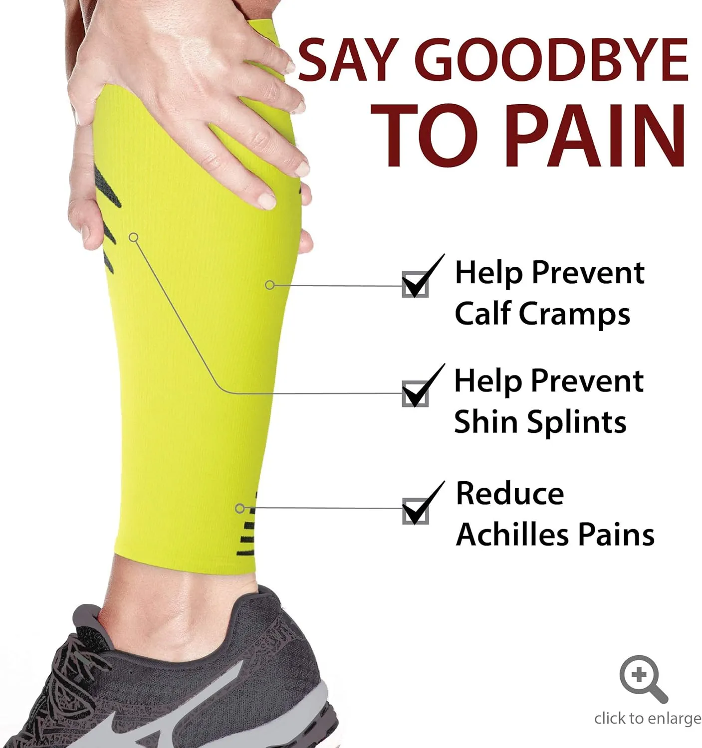 Rymora Calf Compression Sleeves Men Women - Leg Compression Sleeve Footless Socks - Shin Splint Relief Fitness Running