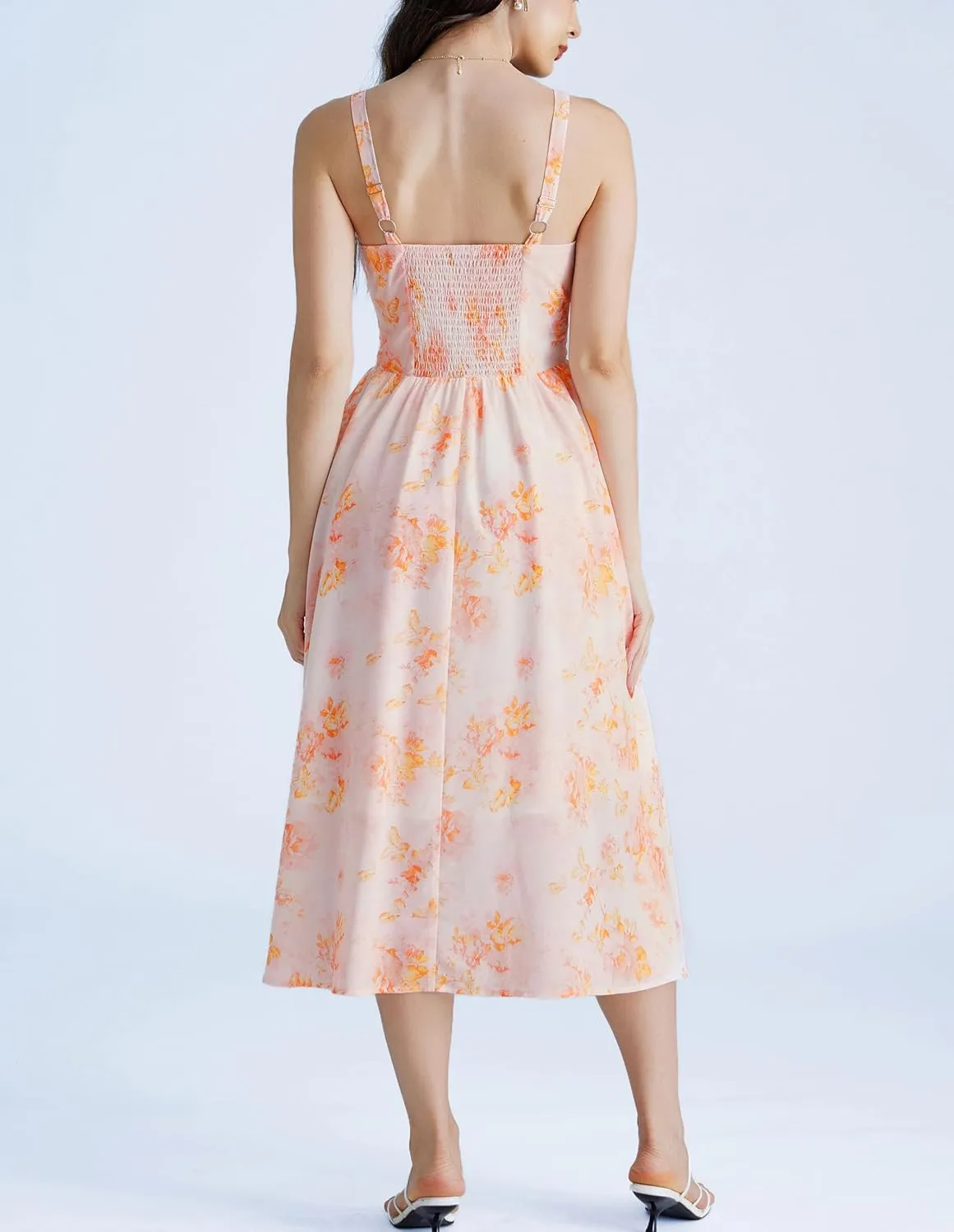 Scarlet Darkness Summer Dresses for Women 2025 Floral Corset Dress Long Milkmaid Dress