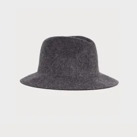 Snap Brim Fedora, Heather Grey