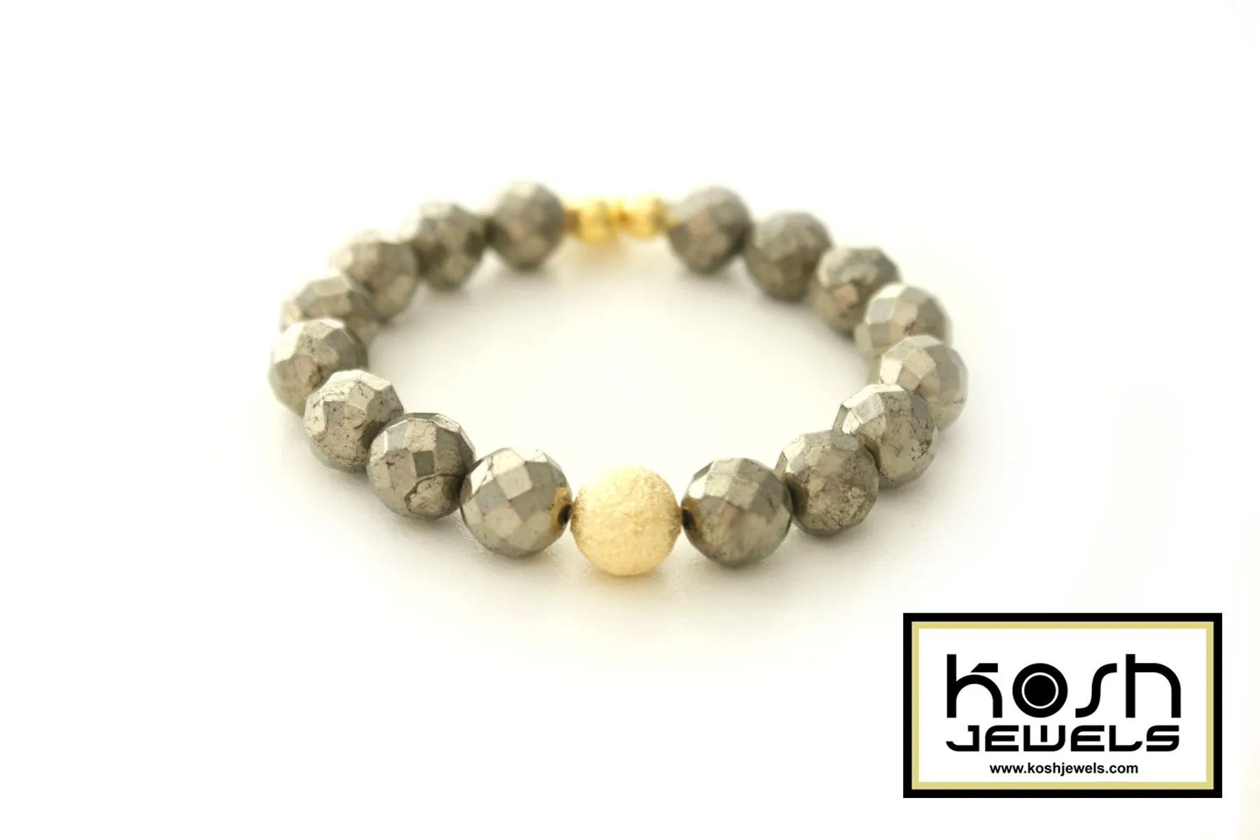 STARDUST SERIES SIGNATURE BEADED BRACELET - PYRITE