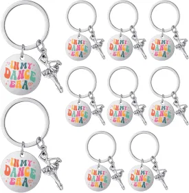 Sureio 16 Pcs Dance Ballerina Keychain Dancer Charm Key Chain in My Dance Era Ballet Shoes Dancer Pendant Gift for Women Ballet Lovers Birthday Party Favor