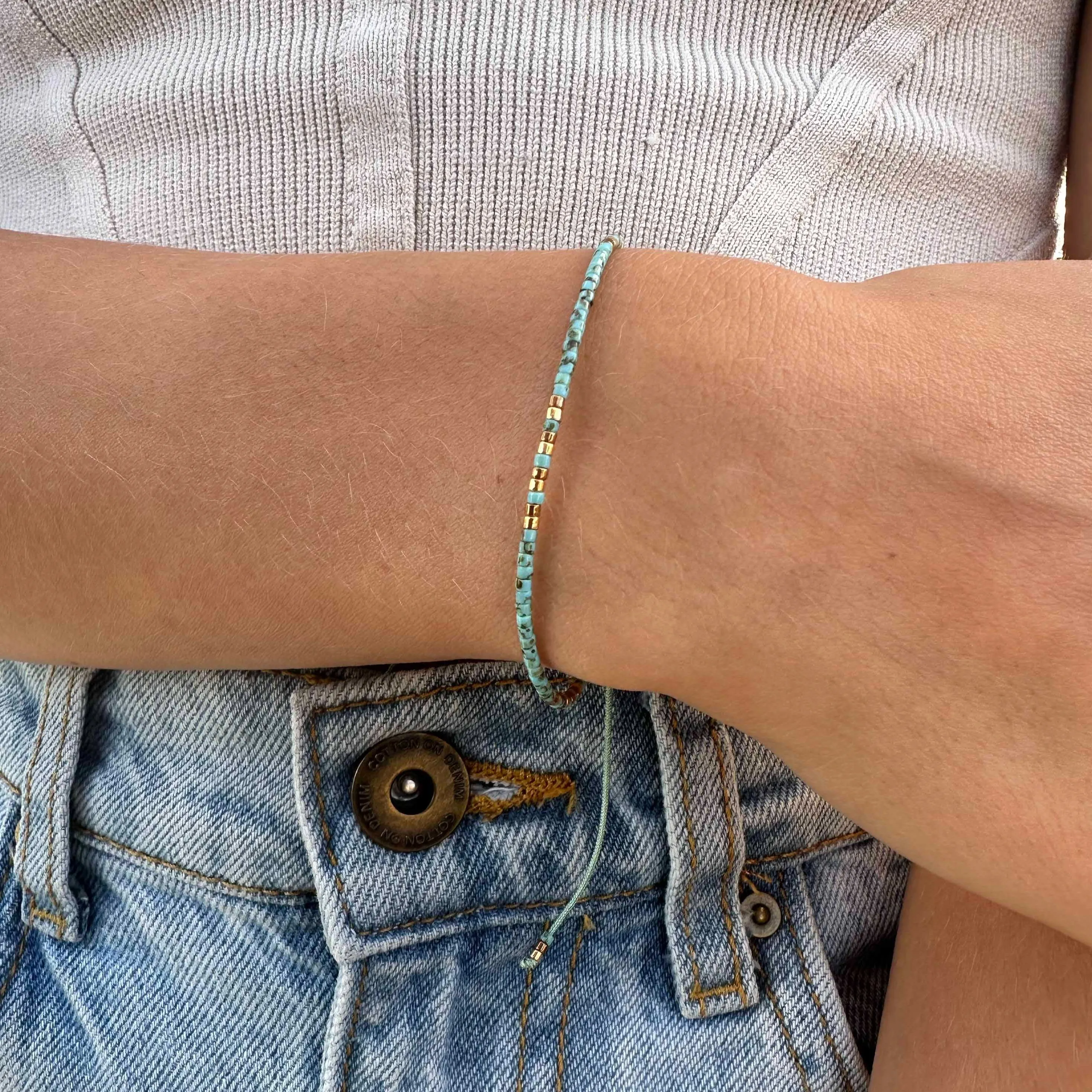 Tidepool Adjustable Beaded Bracelet