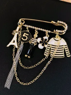 Vintage Pearl Tassel Broach Decoration Accessory