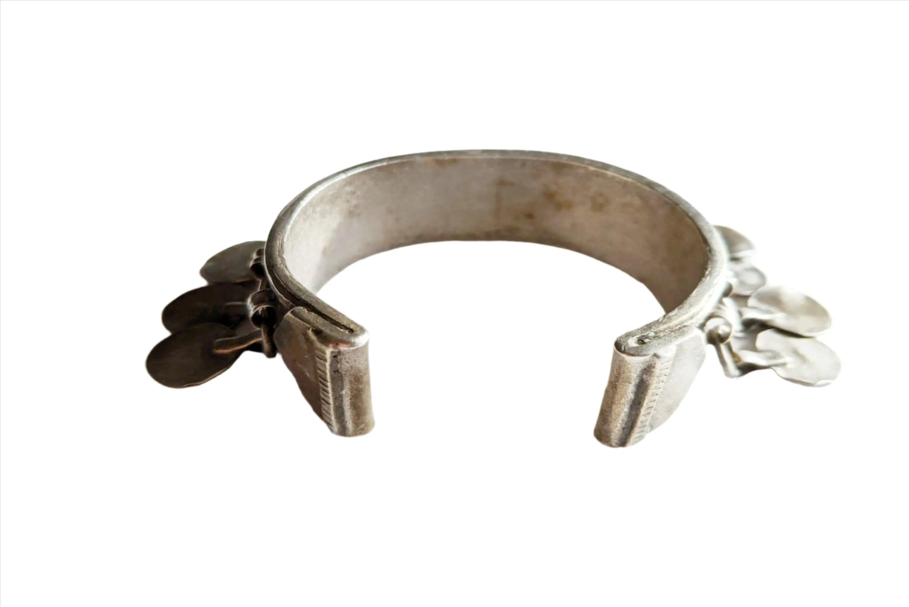 Vintage Silver Zar Egyptian Bracelet with Disc Dangles