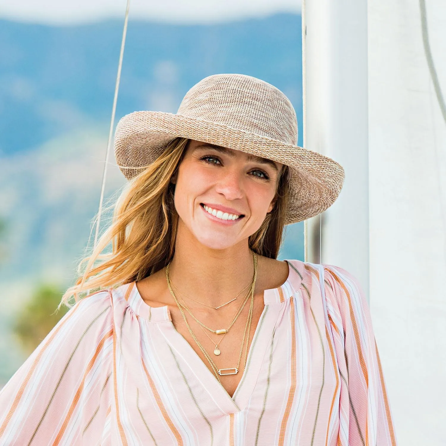 Wallaroo Hat Company Womens Victoria Sun Hat  Wide Brim, Packable, Adjustable, Breathable, Lightweight Summer Beach Hat