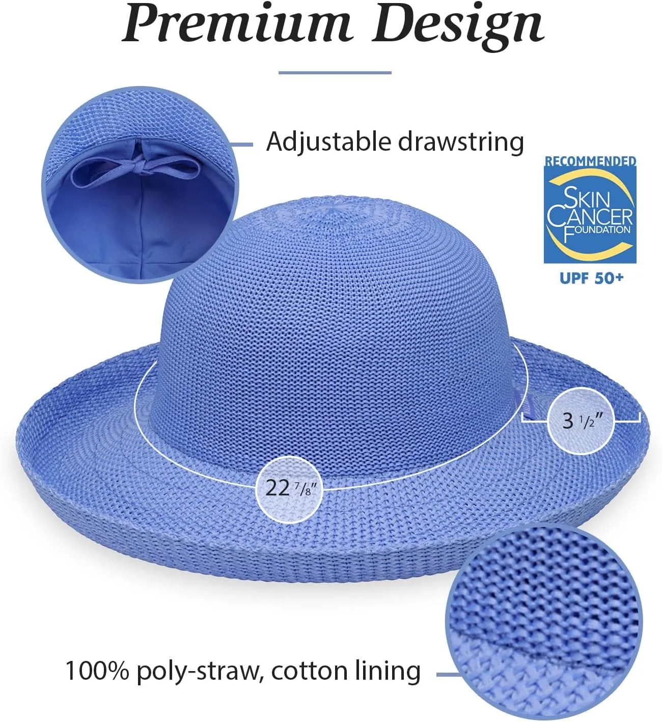 Wallaroo Hat Company Womens Victoria Sun Hat  Wide Brim, Packable, Adjustable, Breathable, Lightweight Summer Beach Hat