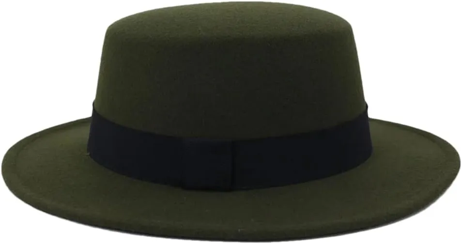 Women Men Wide Brim Fedora Hat for Festival Boater Flat Top Hats for Party Wedding