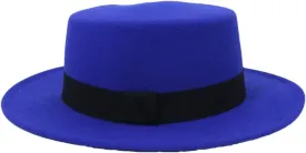 Women Men Wide Brim Fedora Hat for Festival Boater Flat Top Hats for Party Wedding