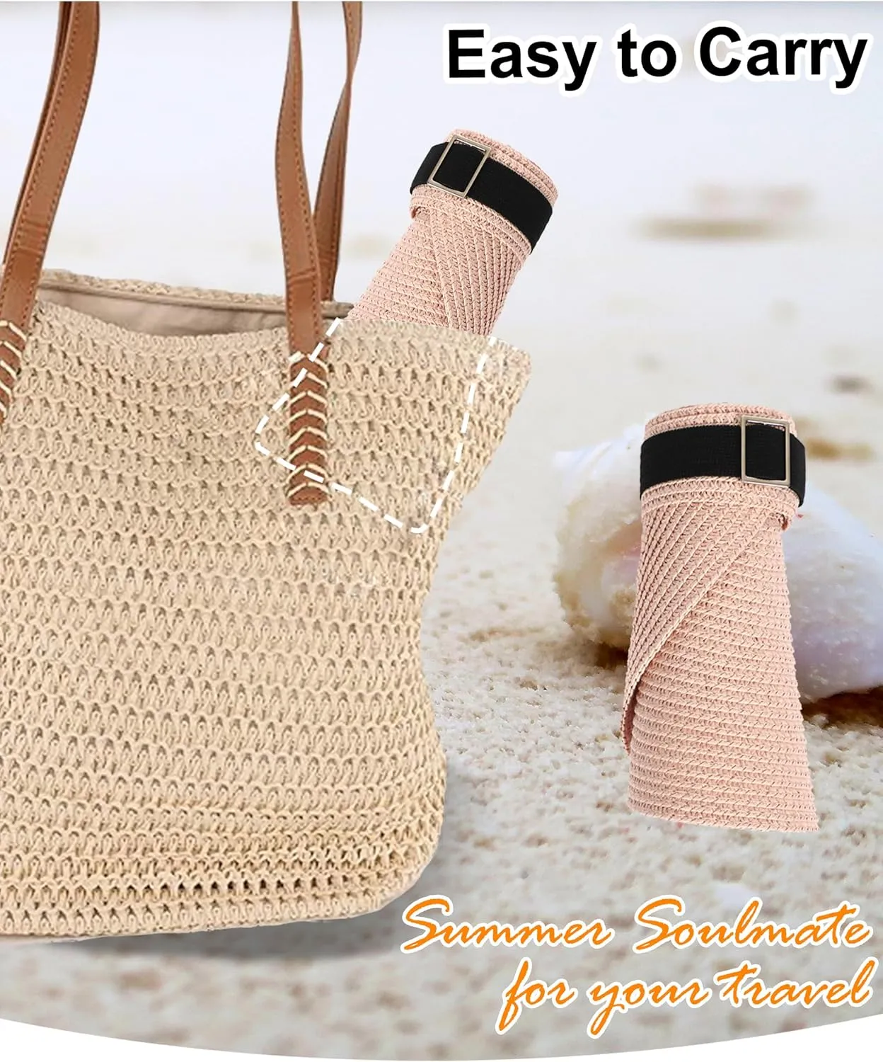 Womens Beach Straw Sun Visor Hat Ponytail Hole UV Protection Wide Brim Summer Cap Packable for Travel UPF 50 