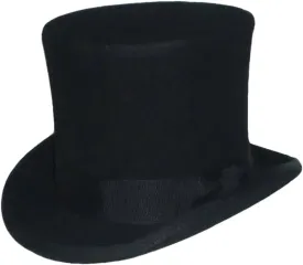 Women's Men's Wool Felt High Top Hat Vintage Magician Hat Bowler Hat Topper Hats for Women Men Black M