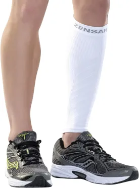 Zensah Calf/Shin Compression Sleeve - Made in the USA Single Leg Compression Sleeve for Shin Splint Relief, Recovery, Running