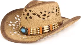 Zylioo XXL Straw Cowboy Hat,Large Size Western Cowgirl Hat,Wide Brim Woven Summer Sun Hats,Breathable Beach Travel Hats